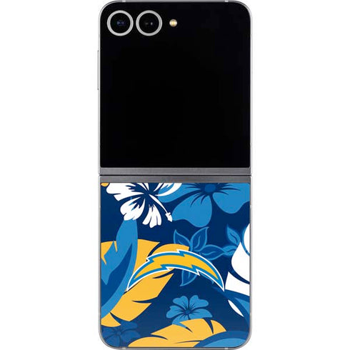 NFL Los Angeles Chargers Tropical Print Galaxy Z Flip6 Skin